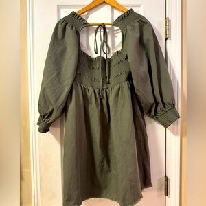 Free People Olive Green Mini Dress